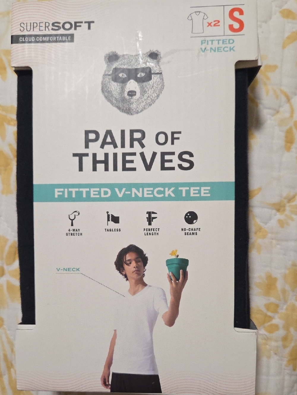 Pair of Thieves Men's Fitted V-Neck Tee - Black